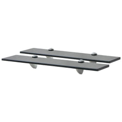 vidaXL 1/2x Wall Floating Shelf Panel Glass Sheet Multi Colours Multi Sizes - black, 50 x 10 cm/ 2 pcs