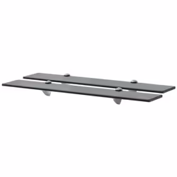 vidaXL 1/2x Wall Floating Shelf Panel Glass Sheet Multi Colours Multi Sizes - black, 70 x 10 cm/ 2 pcs