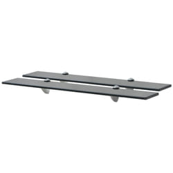 vidaXL 1/2x Wall Floating Shelf Panel Glass Sheet Multi Colours Multi Sizes - black, 70 x 10 cm/ 2 pcs