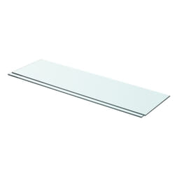 vidaXL 2x Shelves Panel Glass Clear 70x20cm Sheet Plate Display Room Ledges