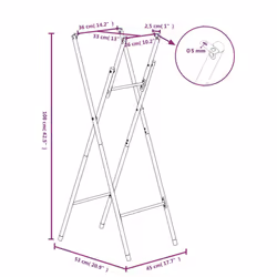 vidaXL Folding Bar Table Legs Silver Galvanised Steel Folding Bistro Table Leg - Additional view 4