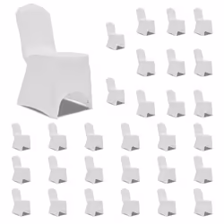 vidaXL 30x Chair Cover Folding White Folding Universal Banquet Party Slipcover