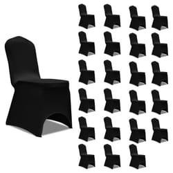 vidaXL 24x Chair Cover Folding Black Folding Universal Banquet Party Slipcover