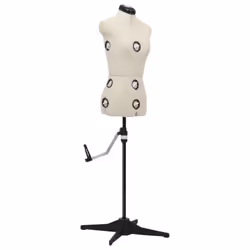 vidaXL Adjustable Dress Form Female Cream S Size 33-40 Dressmaking Mannequin