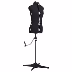 vidaXL Adjustable Dress Form Female Black S Size 33-40 Dressmaking Mannequin