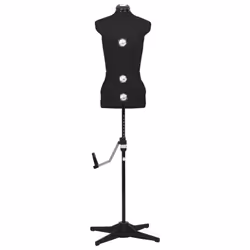 vidaXL Adjustable Dress Form Female Black S Size 33-40 Dressmaking Mannequin