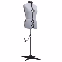 vidaXL Adjustable Dress Form Female Grey M Size 40-46 Dressmaking Mannequin