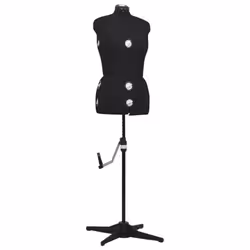 vidaXL Adjustable Dress Form Female Black M Size 40-46 Dressmaking Mannequin