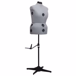 vidaXL Adjustable Dress Form Female Grey L Size 44-50 Dressmaking Mannequin