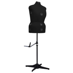 vidaXL Adjustable Dress Form Female Black L Size 44-50 Dressmaking Mannequin
