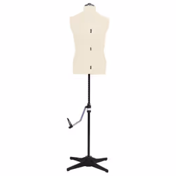 vidaXL Adjustable Dress Form Male Cream Size 37-45 Home Dressmaking Mannequin