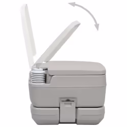 vidaXL Portable Camping Toilet Grey 10+10L Travel Caravan Motorhome Toilet