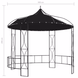 vidaXL Gazebo Anthracite Round Sturdy Outdoor Garden Canopy Shelter Party Tent - Additional view 6