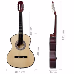 vidaXL 12 Piece Classical Guitar Beginner Set 4/4 39 Music Instrument Guitar - Additional view 3