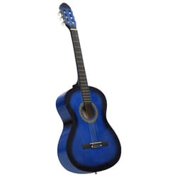 vidaXL Classical Guitar for Beginner Blue 4/4 39" Basswood Music Instrument