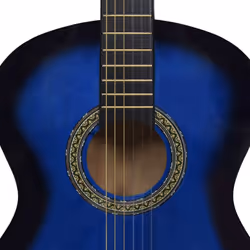 vidaXL Classical Guitar for Beginner Blue 4/4 39" Basswood Music Instrument - Additional view 4