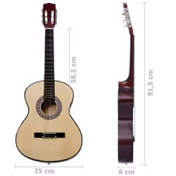 vidaXL Classical Guitar Beginner Set 8 Piece 3/4 36 Music Instrument Guitar