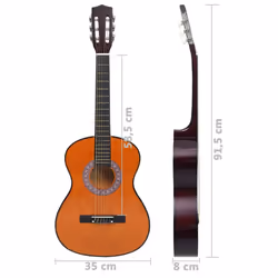 vidaXL Classical Guitar for Beginner and Kid 3/4 36" Basswood Music Instrument - Additional view 5