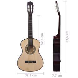 vidaXL Classical Guitar for Beginner and Kid 1/2 34 Basswood Music Instrument