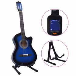 vidaXL Western Classical Guitar Set with 6 Strings 12 Piece Blue 38" Guitar - Additional view 2