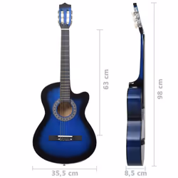 vidaXL Western Classical Guitar Set with 6 Strings 12 Piece Blue 38" Guitar - Additional view 3