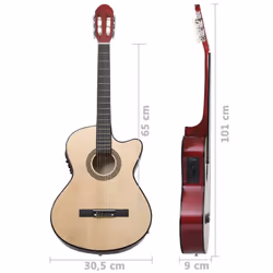 vidaXL Western Guitar Set 12 Piece with Equalizer and 6 Strings for Beginner - light brown - Additional view 3