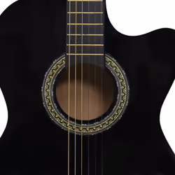 vidaXL Western Classical Cutaway Guitar with Equalizer 6 Strings for Beginner - black - Additional view 4