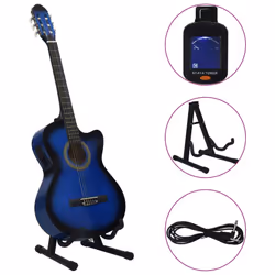 vidaXL Western Guitar Set 12 Piece with Equalizer and 6 Strings for Beginner - blue - Additional view 2