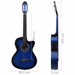 vidaXL Western Guitar Set 12 Piece with Equalizer and 6 Strings for Beginner - blue - Additional view 3