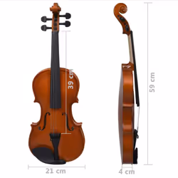 vidaXL Violin Full Set with Bow and Chin Rest Dark Wood 4/4 Music Instrument - Additional view 3