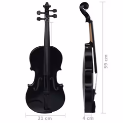 vidaXL Violin Full Set with Bow and Chin Rest Black 4/4 Musical Instrument - Additional view 3