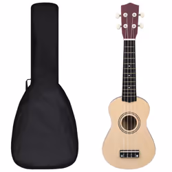 vidaXL Soprano Ukulele Set with Bag for Kids Light Wood 21" Music Instrument