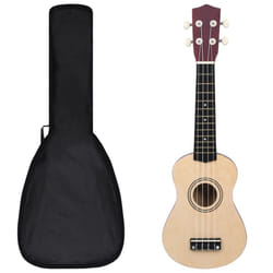 vidaXL Soprano Ukulele Set with Bag for Kids Light Wood 21" Music Instrument