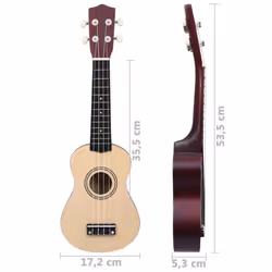 vidaXL Soprano Ukulele Set with Bag for Kids Light Wood 21" Music Instrument - Additional view 10