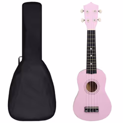 vidaXL Soprano Ukulele Set with Bag for Kids Baby Starter Musical Instrument - pink