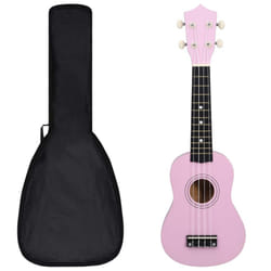 vidaXL Soprano Ukulele Set with Bag for Kids Baby Starter Musical Instrument - pink