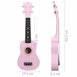 vidaXL Soprano Ukulele Set with Bag for Kids Baby Starter Musical Instrument - pink
