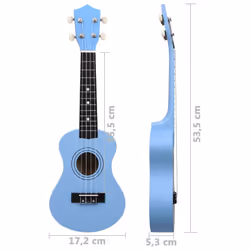 vidaXL Soprano Ukulele Set with Bag for Kids Baby Starter Musical Instrument - blue