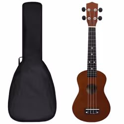 vidaXL Soprano Ukulele Set with Bag for Kids Dark Wood 23" Music Instrument