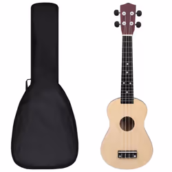 vidaXL Soprano Ukulele Set with Bag for Kids Light Wood 23" Music Instrument