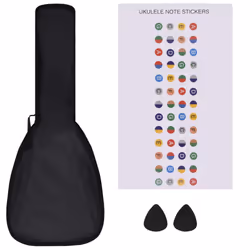 vidaXL Soprano Ukulele Set with Bag for Kids Black 23" Musical Instrument