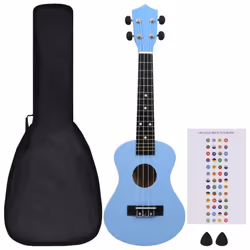 vidaXL Soprano Ukulele Set with Bag for Kids Baby Blue 23" Musical Instrument