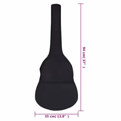 vidaXL Guitar Bag for 3/4 Classical Guitar Black Fabric Guitar Case Accessory - Additional view 6
