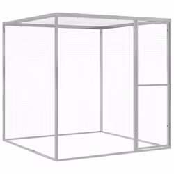 vidaXL Cat Cage Galvanised Steel Outdoor Small Animal Pet Cage Security House