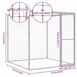 vidaXL Cat Cage Galvanised Steel Outdoor Small Animal Pet Cage Security House
