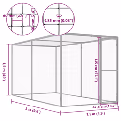 vidaXL Cat Cage Galvanised Steel Small Animal Pet Cage Security House Outdoor - Additional view 3