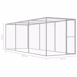 vidaXL Cat Cage 4.5x1.5x1.5m Galvanised Steel Outdoor Small Animal Pet House - Additional view 4