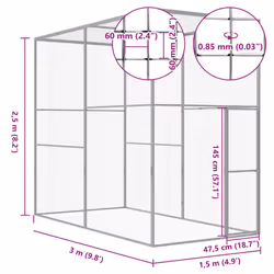 vidaXL Cat Cage Galvanised Steel Pet Small Animal Cage Security House Outdoor - Additional view 3
