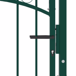 vidaXL Fence Gate with Spikes Steel Garden Barrier Green/Black Multi Sizes - green, 100 x 100 cm