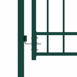 vidaXL Fence Gate with Spikes Steel Garden Barrier Green/Black Multi Sizes - green, 100 x 100 cm
